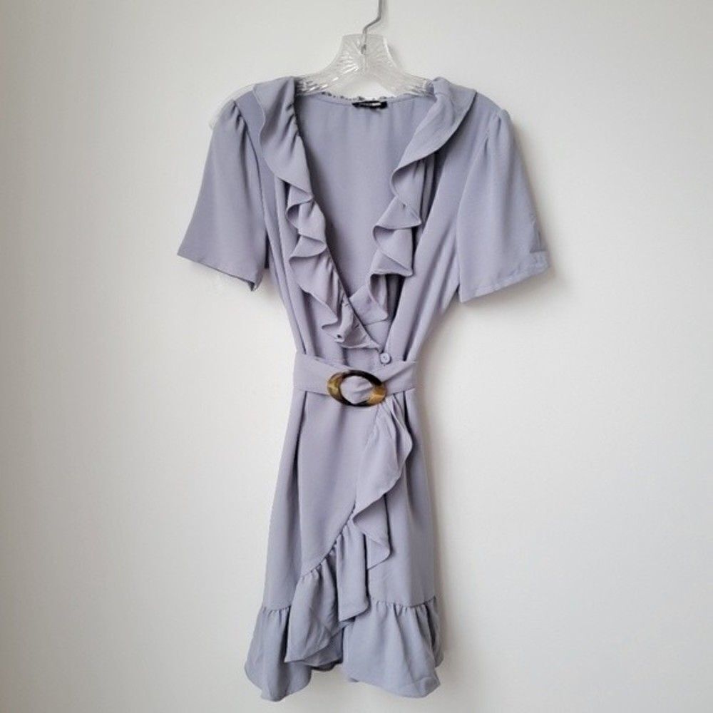 𝅺fashion NOVA Attention Grabber Ruffle Mini Dress Size Medium - Picture 3 of 14